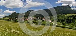 Beautiful summer view on Valaska Dubova village, Slovakia