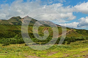 Beautiful summer view of Viluchinsky pass