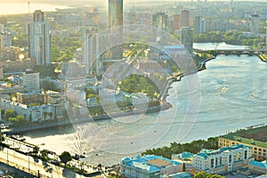 Beautiful, summer Yekaterinburg from a bird`s eye view