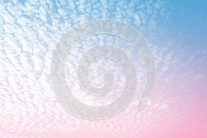 Beautiful Sun and Cloud Abstract with a Pastel Color. Fantasy Gradient Blurred Blue and Pink Sky Background. Soft Heaven Bright