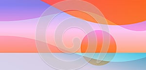 Beautiful sun and sea abstract background, landscape. Summer and travel concept design. Colorful nature panoramic view