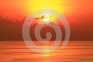 Beautiful Sun Set in The Middle of The Ocean