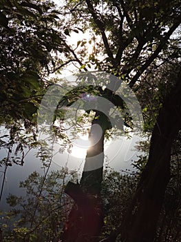 Beautiful sun shadow in lake of Ayub Park Rawalpindi Pakistan