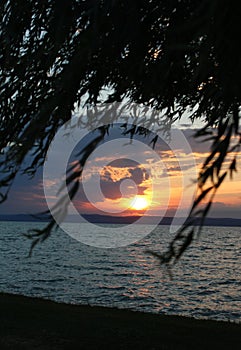 Beautiful sundown at Lake Balaton