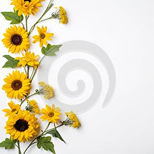 Beautiful Sunflower Border Crisp Copy Area