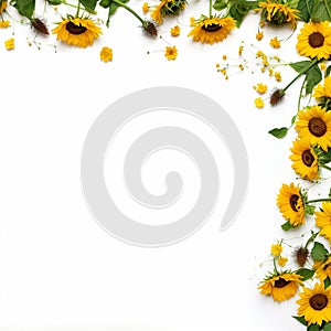 Beautiful Sunflower Border Nature\'s Artistry