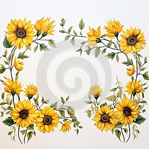 Beautiful Sunflower Frame Open for Ideas