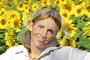 Beautiful Sunflower Woman