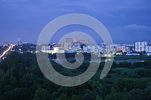 Beautiful Sunlit Storm Clouds Over City Ulyanovsk, Russia