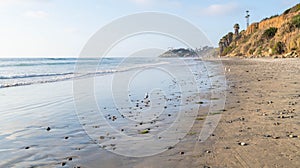 Beautiful sunny beach morning in Encinitas, CA