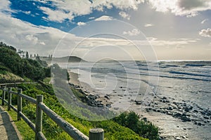 Beautiful sunny day on the beach in Ballina, Lennox Head, Australia photo