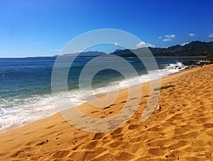 Beautiful sunny day on the beach in Kauai Hawaii