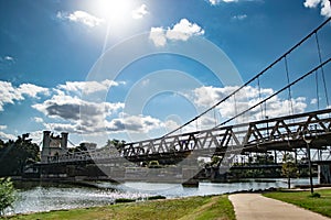 Colorful and scenic, the Brazos river in Waco Texas photo