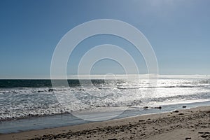 Beautiful sunny day at the Zuma beach, Malibu, California photo