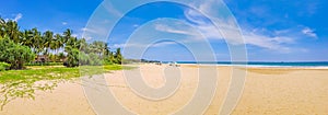 Beautiful sunny landscape panorama from Bentota Beach on Sri Lanka