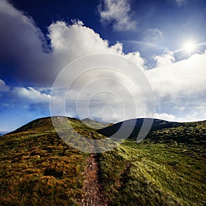 Beautiful sunny mountain landscape