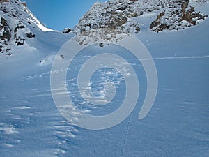 Beautiful sunny skitouring day in austrian alps