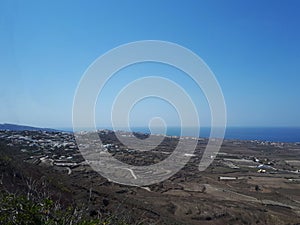 Beautiful sunny summer Santorini background. Greece