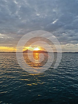 Beautiful sunrise from Balambangan Island peak in Kudat.