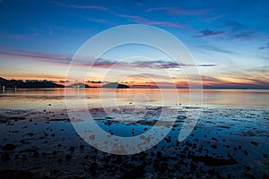 Beautiful sunrise at the beach, Saphan Hin,Phuket