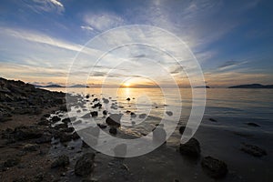 Beautiful sunrise at the beach, Saphan Hin,Phuket