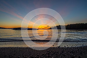 A beautiful sunrise in the fjord at TÃ¸nsberg TÃ¸nne  in beautiful norway