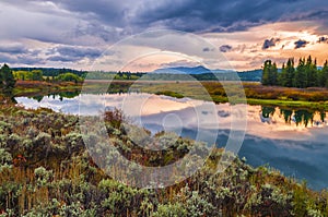 Beautiful Sunrise in Grant Teton National Park