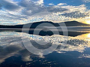 Beautiful sunrise in Lake Almanor