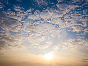 Beautiful sunrise landscape in morning skies with cloud scape