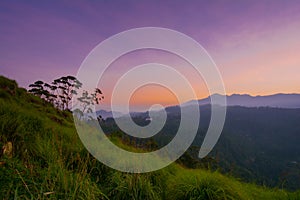 Beautiful sunrise at little Adams peak in Ella, Sri Lanka