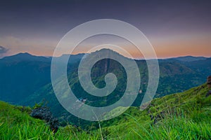 Beautiful sunrise at little Adams peak in Ella, Sri Lanka