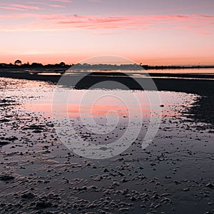 Beautiful sunrise at low tide in Port Welshpool