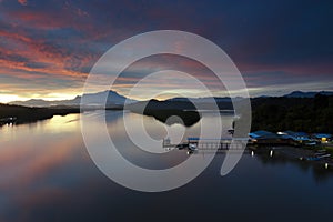 Beautiful sunrise at Mengkabong river, Sabah, Malaysia