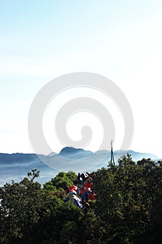 beautiful sunrise at mount Burangrang west Java