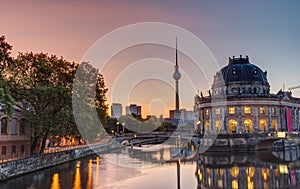 Beautiful sunrise at the Museum Island in Berlin