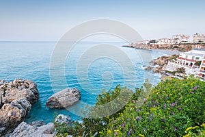 Beautiful sunrise over beach in Nerja,Andalusia,Spain