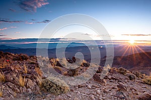 Beautiful sunrise over Dantes view in death valley national park