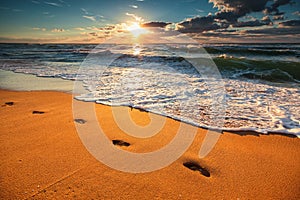 Beautiful sunrise over the sea