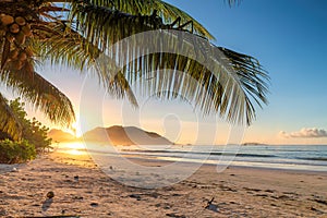 Beautiful sunrise over the tropical beach