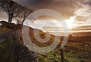 Beautiful sunrise over Yorkshire Dales National Park