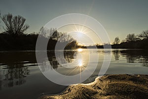 Beautiful sunrise reflection