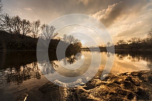 Beautiful sunrise reflection