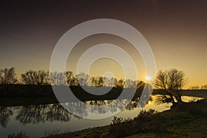 Beautiful sunrise reflection