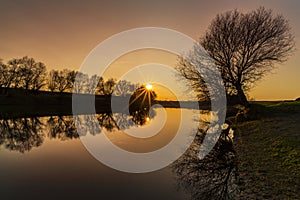 Beautiful sunrise reflection