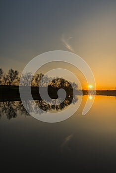 Beautiful sunrise reflection