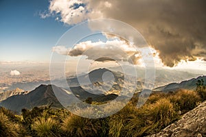 Beautiful sunrise in the Serra Fina no Capim Amarelo mountains of the Brazilian mountain range in the Sierra da Mantiqueira photo