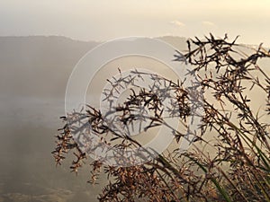 Beautiful sunrise from the top of Mount Batur - Bali, Indonesia.