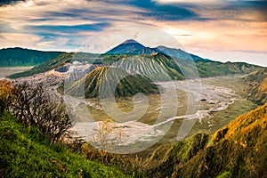 Beautiful sunrise viewpoint Mount Bromo, East Java, Indonesia