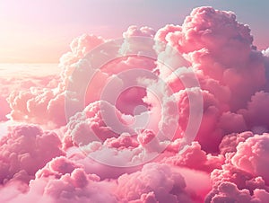 Beautiful sunset above the clouds. Nature background. 3d illustration.