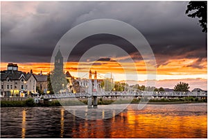 Beautiful Sunset Above Greig Street Bridge in Inverness